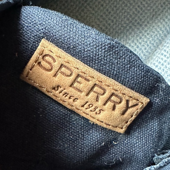 SPERRY ⚓️ Men’s Navy & Tan Canvas and Leather Boat Shoes - Size 11.5 - Picture 2 of 14